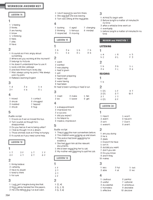 Personal Best B2 Worbook Answer Key - LESSON 1A 1 1 ‘s Feeling 2 Thinks ...