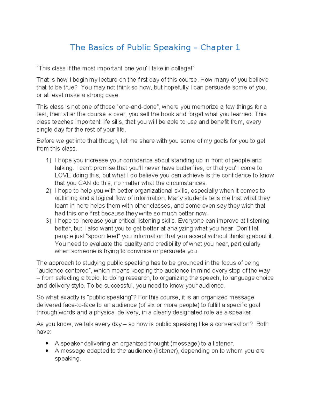 Exploring Public Speaking - Chapter 1(2) - Tagged - The Basics Of ...