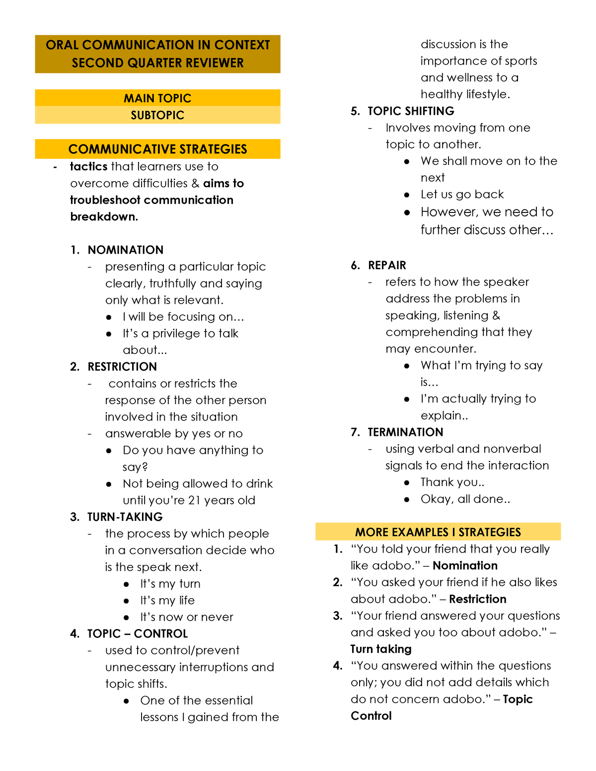 ORAL Communication In Context Q2 - ORAL COMMUNICATION IN CONTEXT SECOND ...