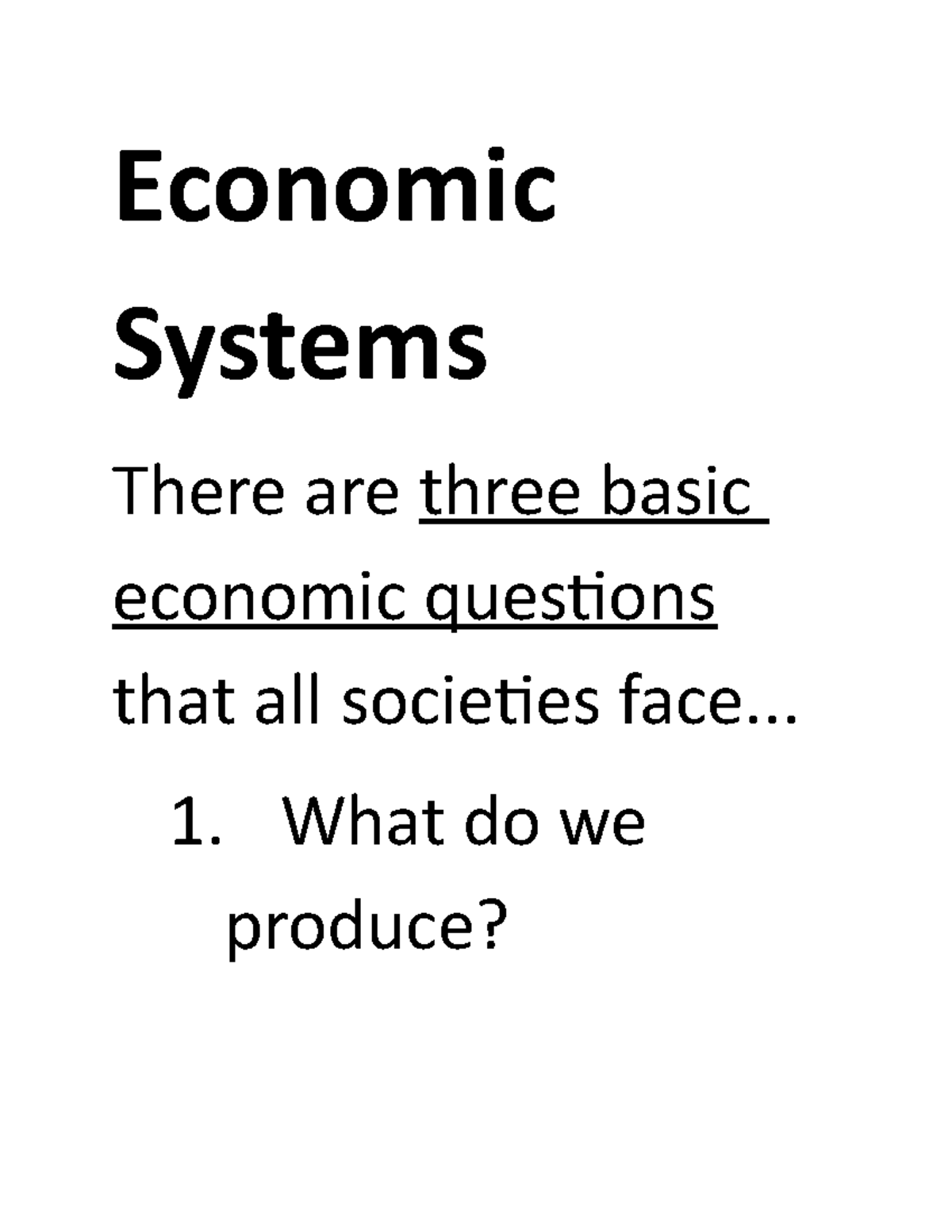 essay questions on economic systems