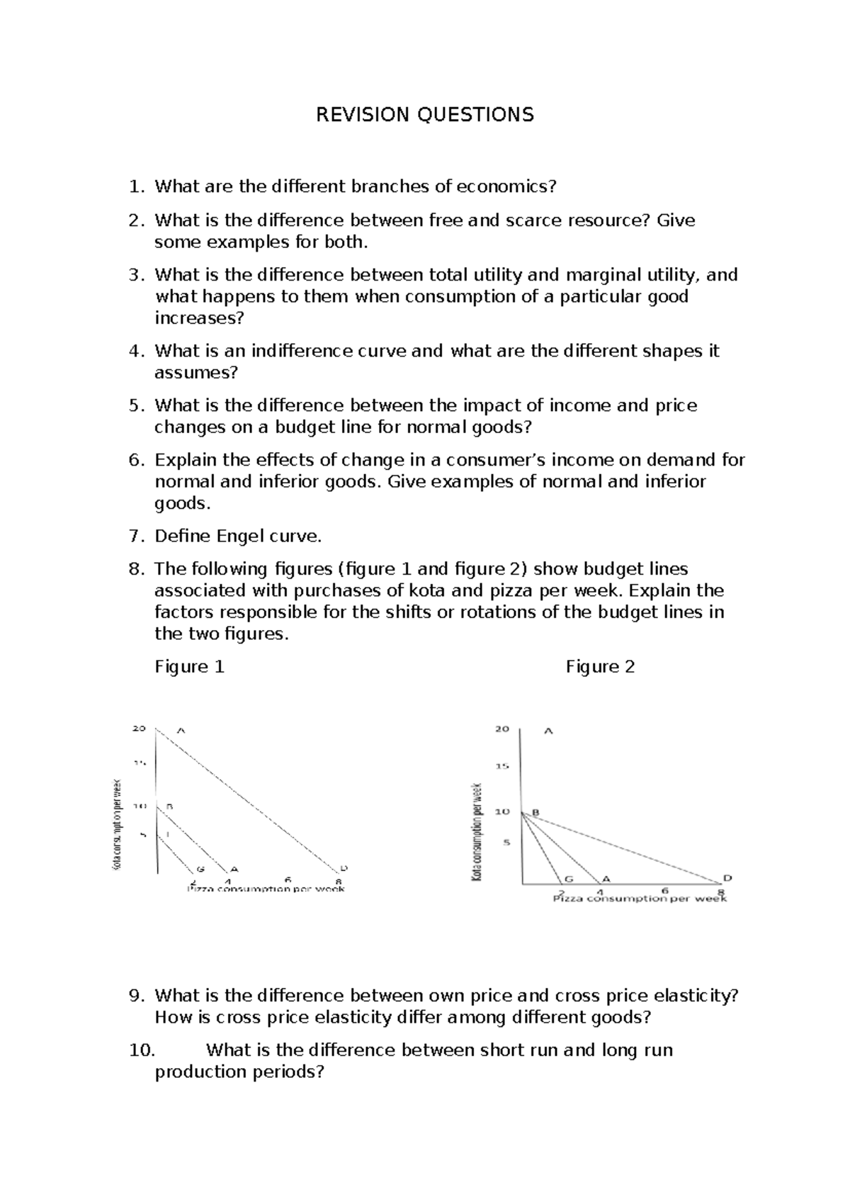 Revision Questions - REVISION QUESTIONS 1. What are the different ...