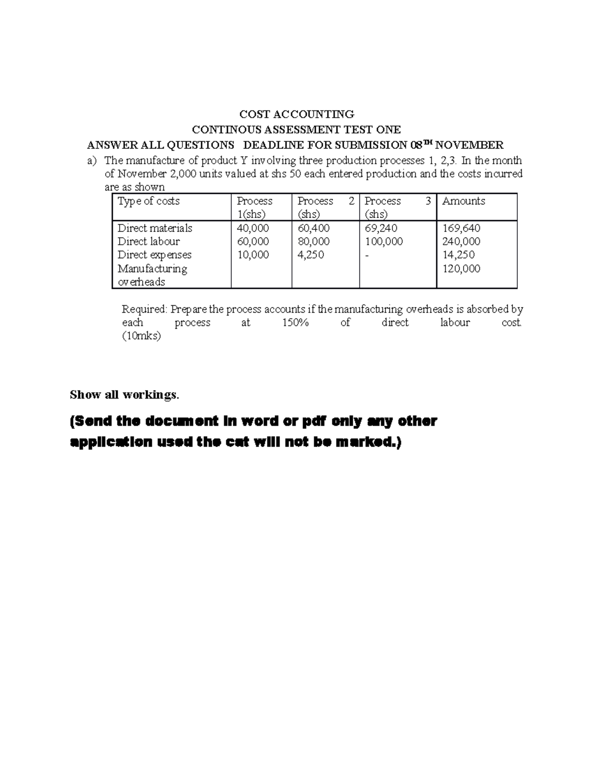 cost-accounting-2-cost-accounting-continous-assessment-test-one