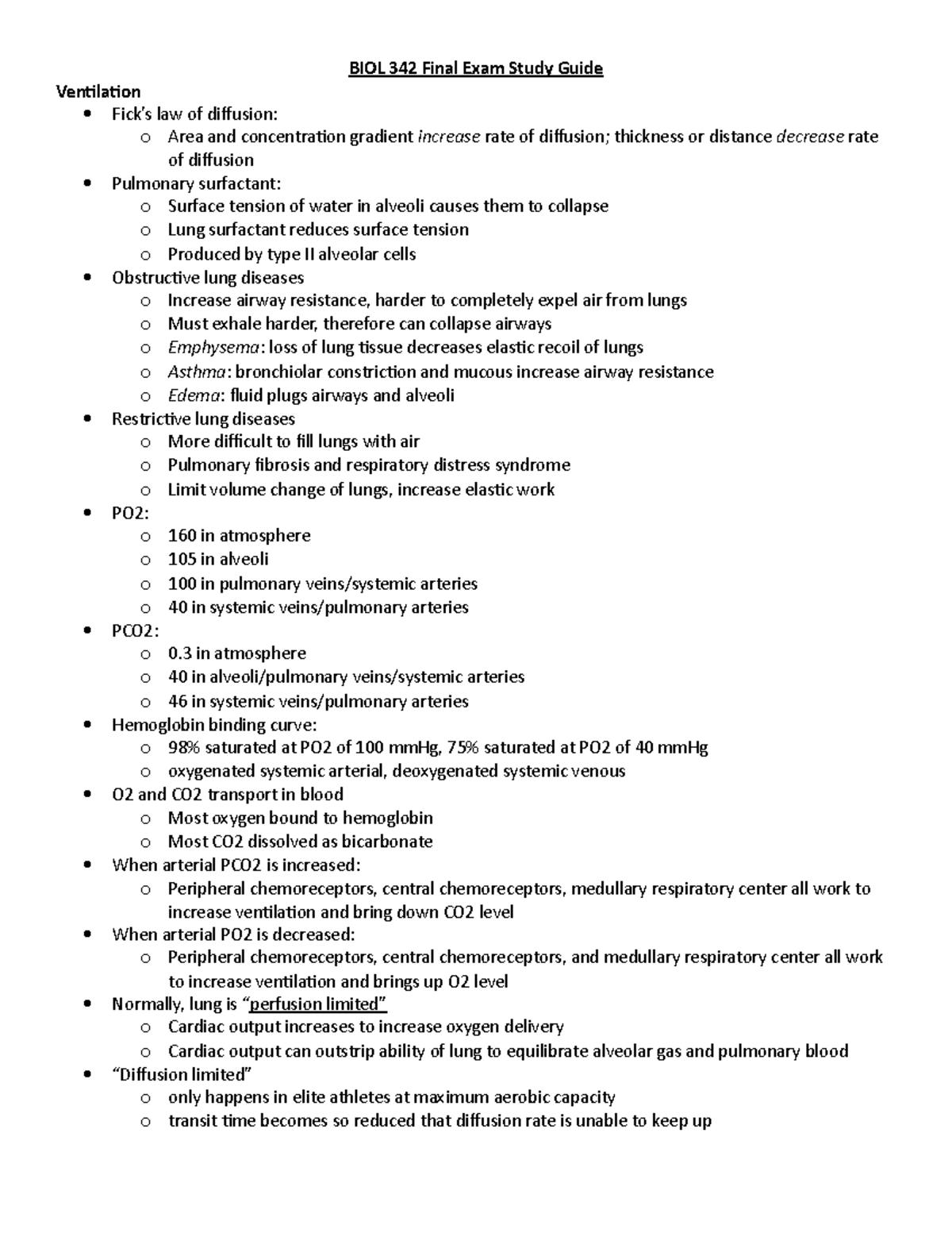 BIOL 342 Final Exam Study Guide - BIOL 342 Final Exam Study Guide ...