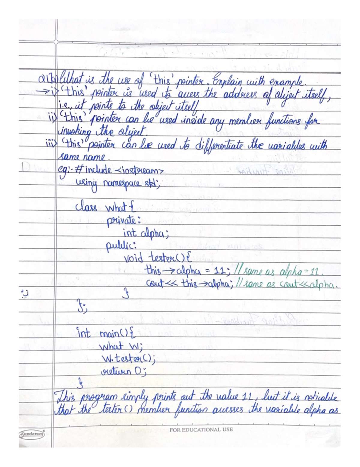 First 2Qs - Object oriented programming - Studocu