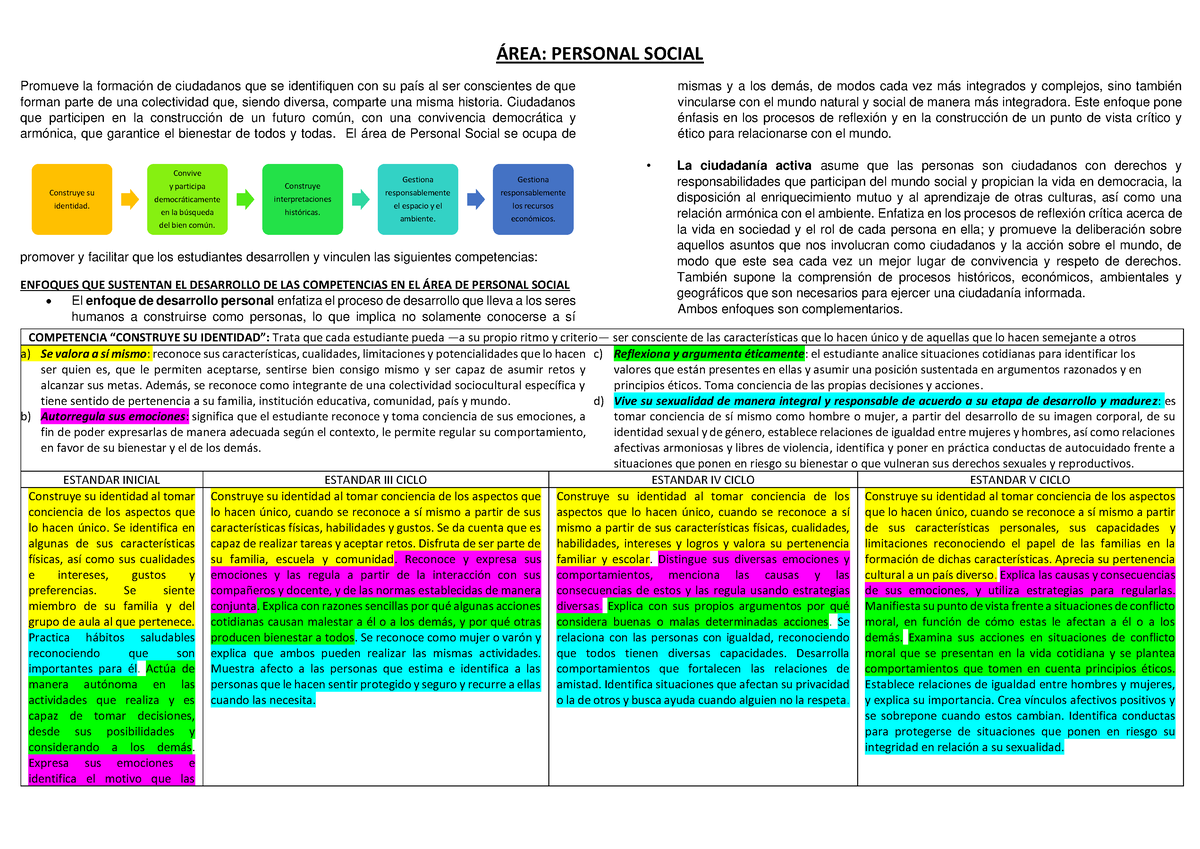 Matriz DE Competencias, Capacidades, Estándares Y Desempeños CON ...