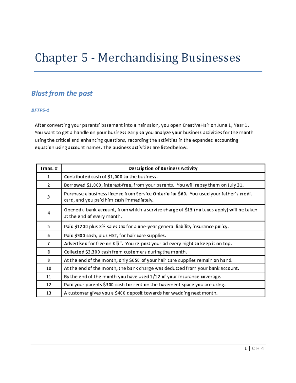 Chapter 5 - Merchandising Businesses - Student Copy - W2023 - Cacc 110 ...