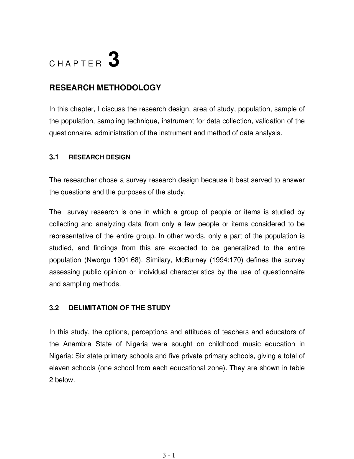 chapter 3 research methodology meaning