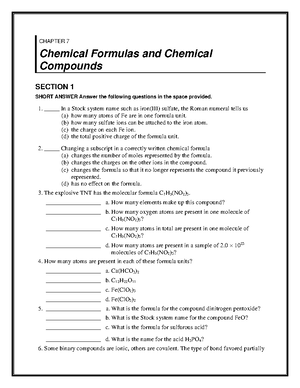 Chemistry worksheet grade 10 ch8 sec2 - 12 CHAPTER 8 Chemical Equations ...