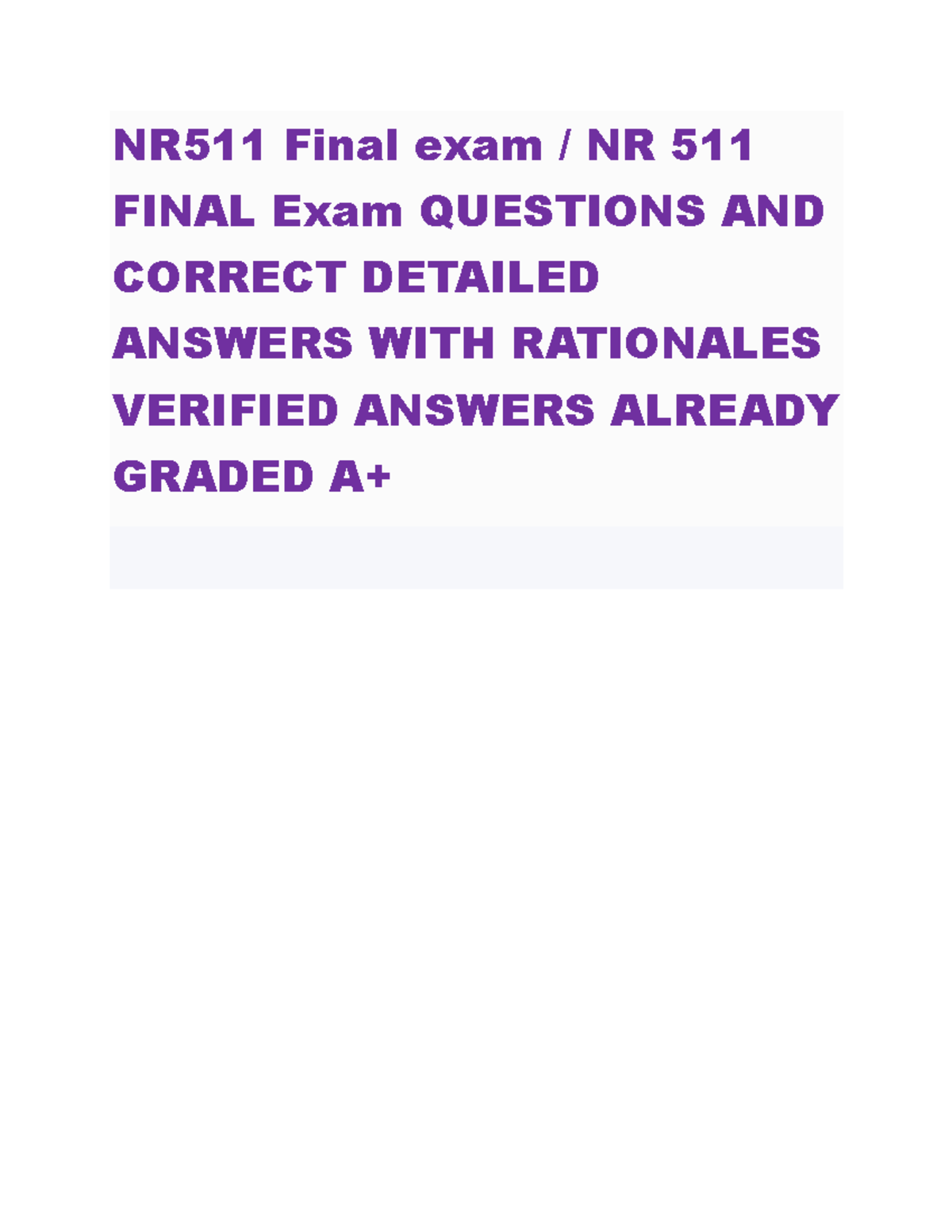 NR511 Final Exam - 3-7 Days B. 14-21 Days C. 3-6 Weeks D 6-12 Weeks ...