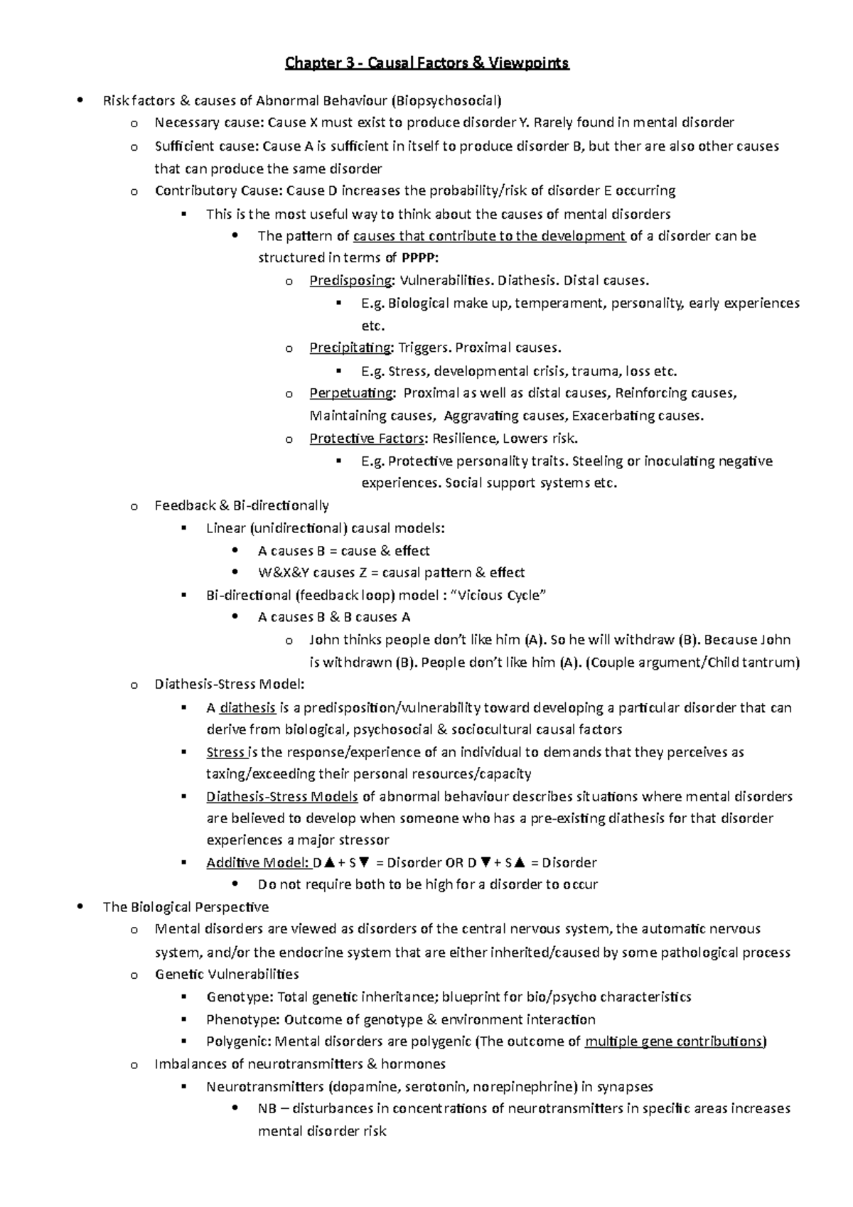 Chapter 3 - Causal Factors & Viewpoints - Rarely found in mental ...