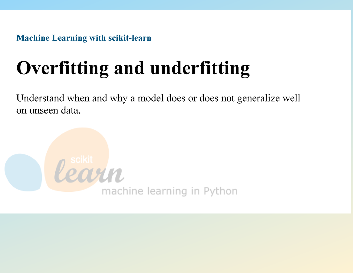 Overfit & Underfit in Machine Learning  Machine Learning Tutorial for  Beginners 
