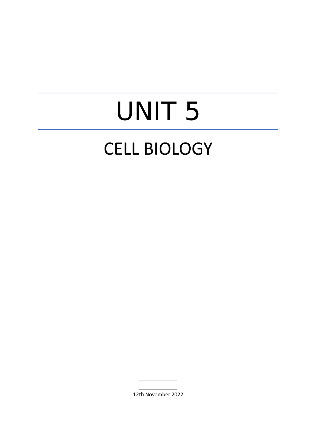 Unit 5 Cell Biology Illustrated Report Unit 5 Cell Biology 12th November 2022 Introduction 7029