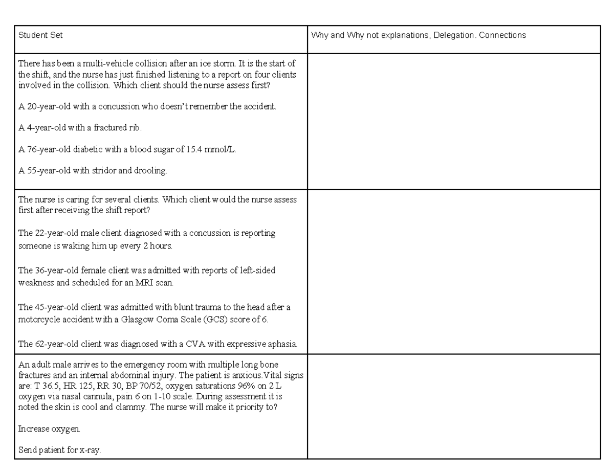 Student set Abcde Maslow - Student Set Why and Why not explanations ...