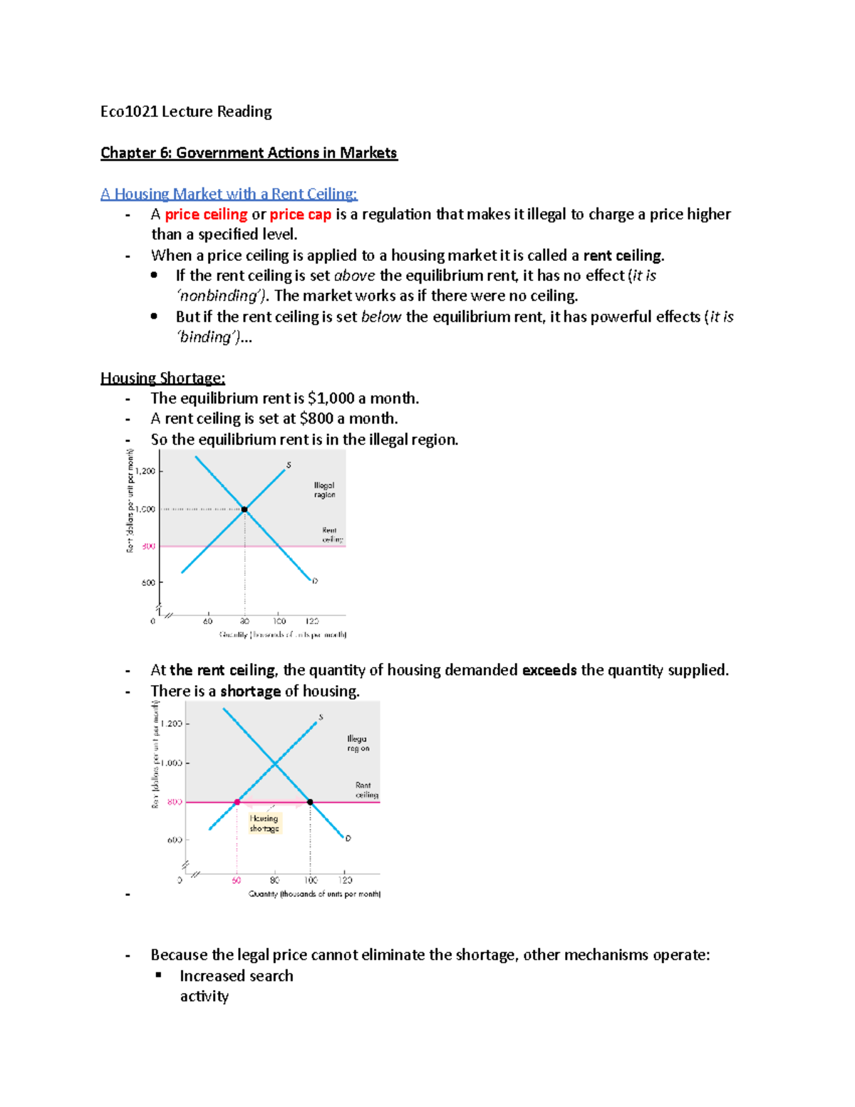 Econ Ch 6 Reading - Ch 6 lecture notes for ECON - Eco1021 Lecture ...