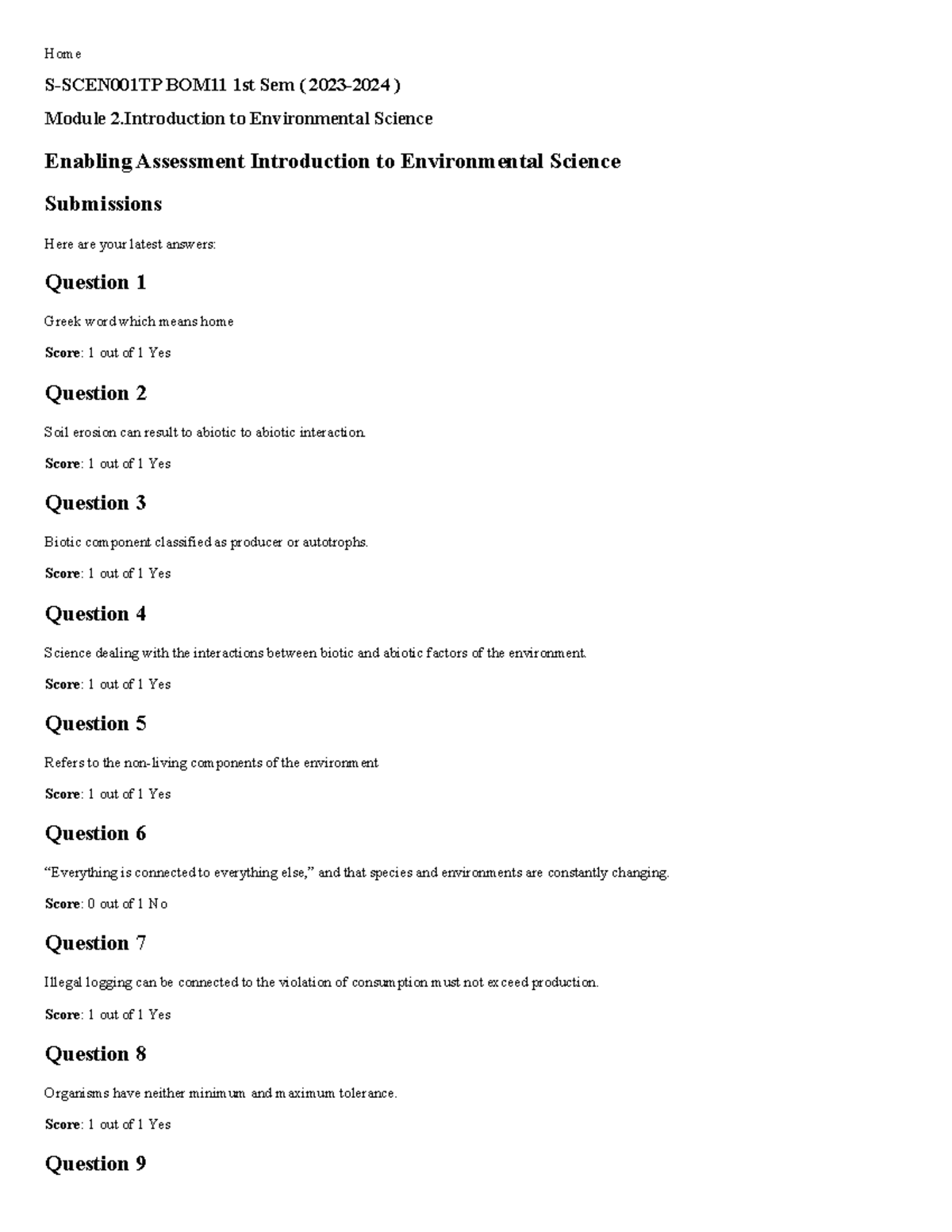 EA1 - Enabling Assessment - Home S-SCEN001TP BOM11 1st Sem ( 2023-2024 ...