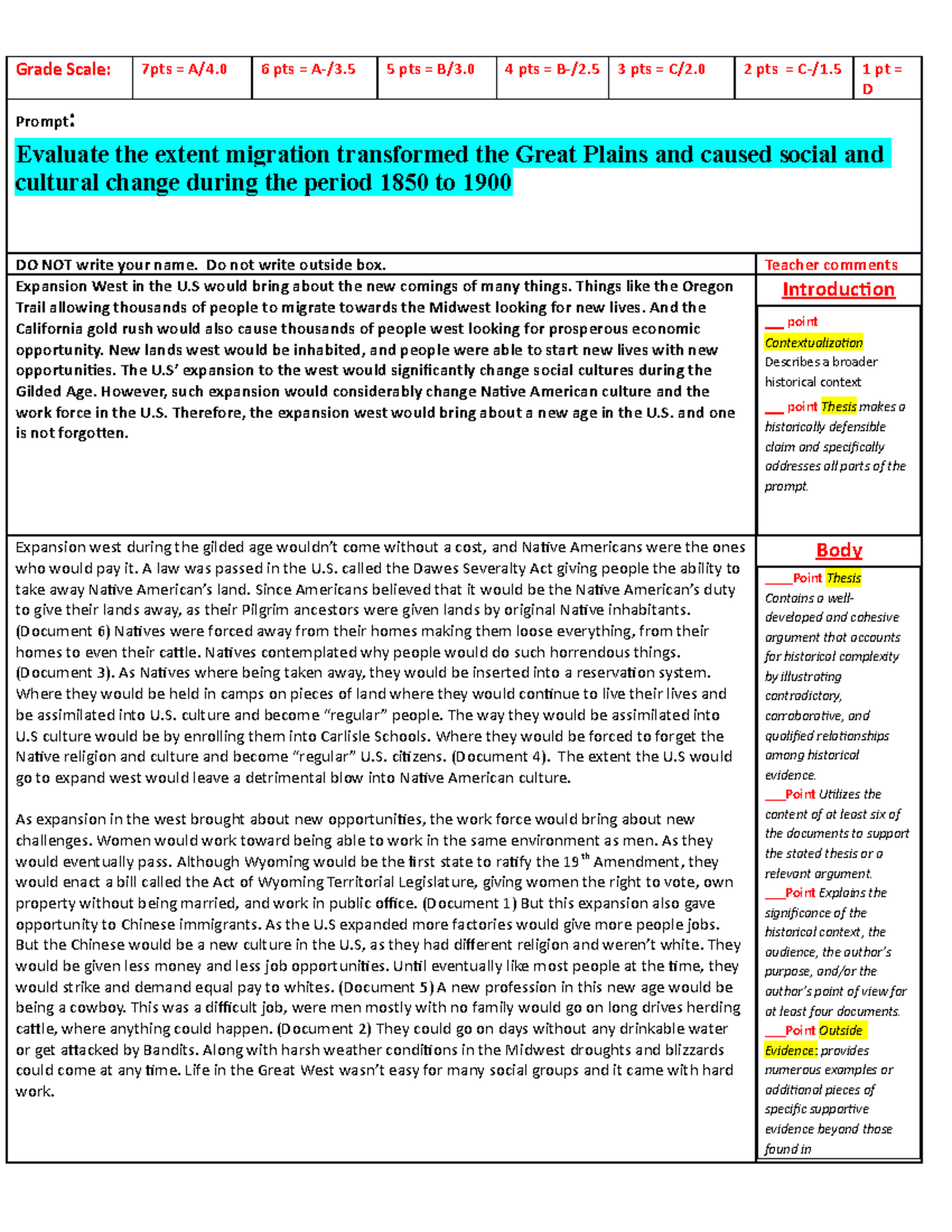 1-answer-sheet-dbq-the-great-west-grade-scale-7pts-a-4-6-pts-a