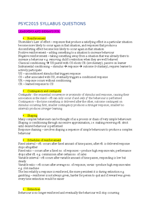 PSYC2015 final exam notes - Claudia Holmes PSYC2015: Brain and ...