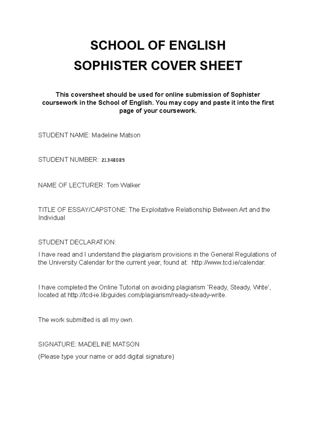 The Exploitative Literary Relationship Between Art and the Individual