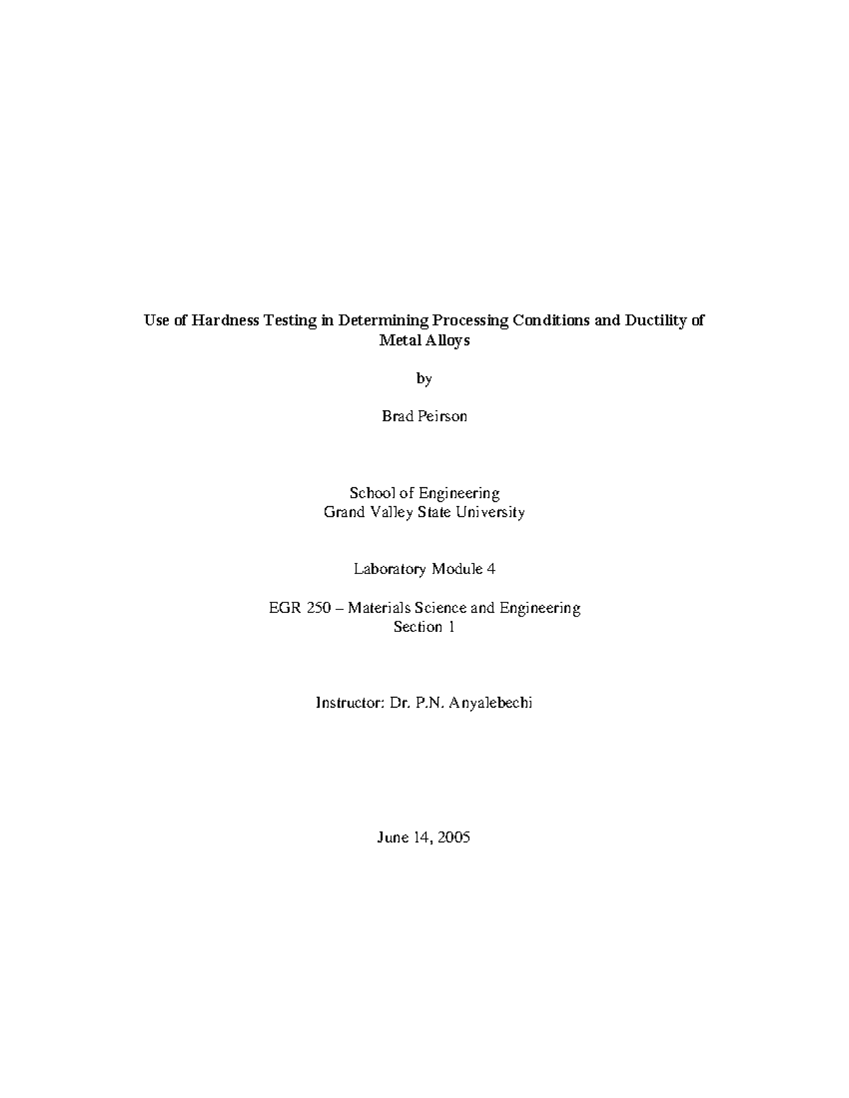 Hardness testing Lecture notes 4 Use of Hardness Testing in
