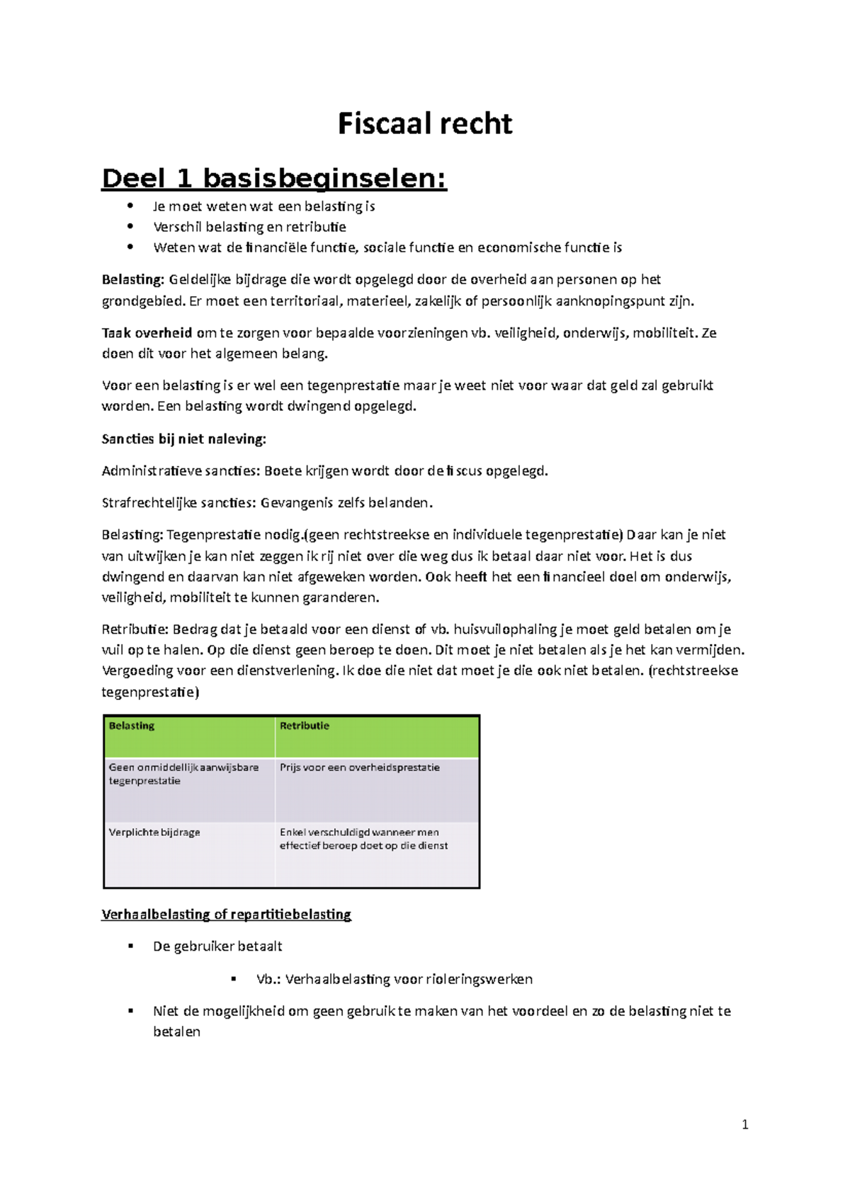 Fiscaal Recht Samenvatting - Fiscaal Recht Deel 1 Basisbeginselen: Je ...