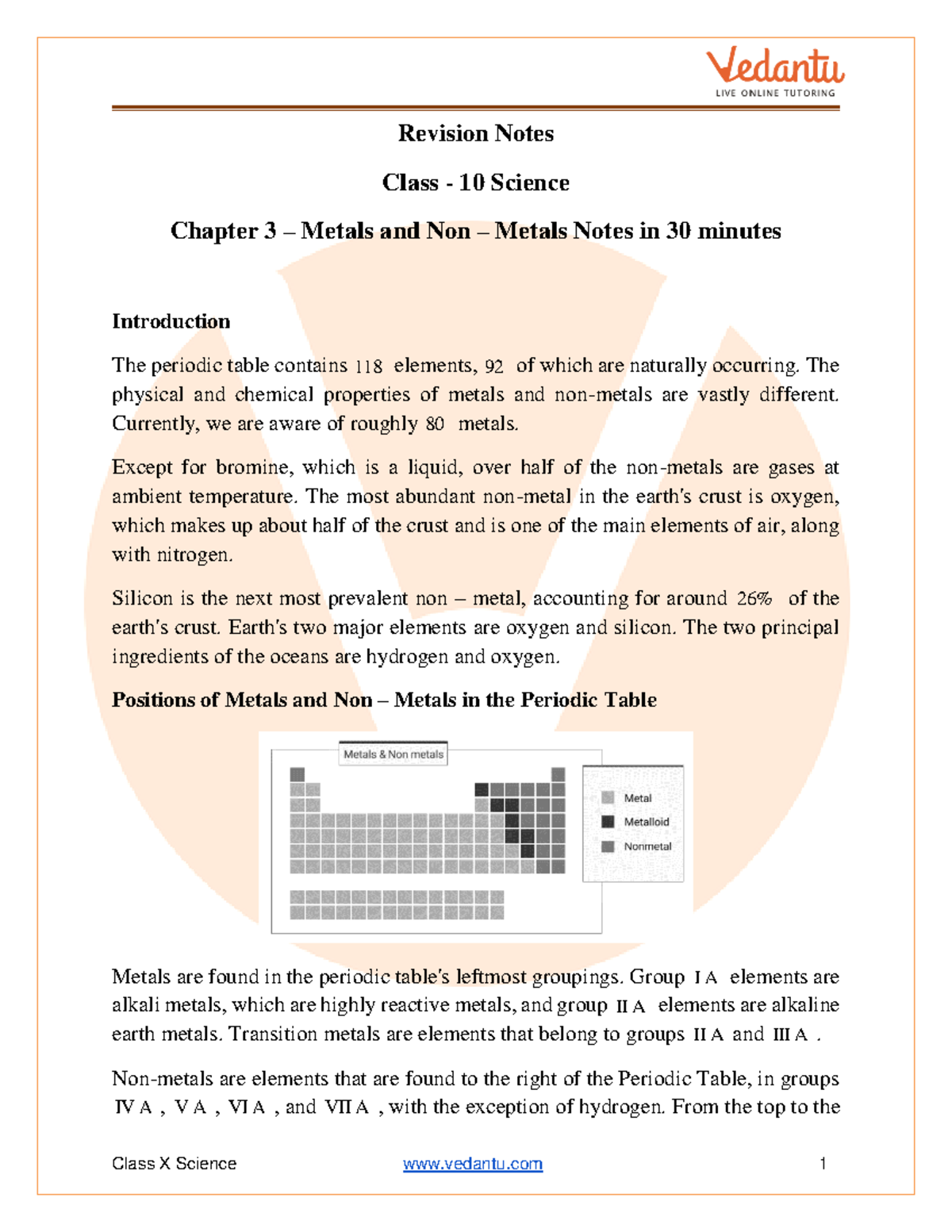 Science Chapter 3 Revision Notes - Revision Notes Class - 10 Science ...