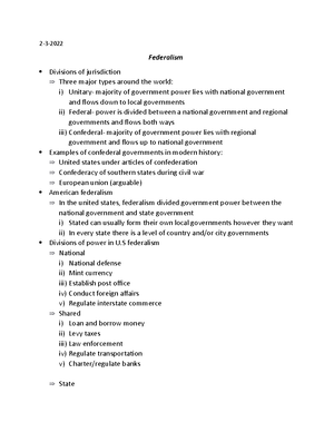 Poli sci 2-17-2022 - lecture notes - Poli science Civil liberties ...