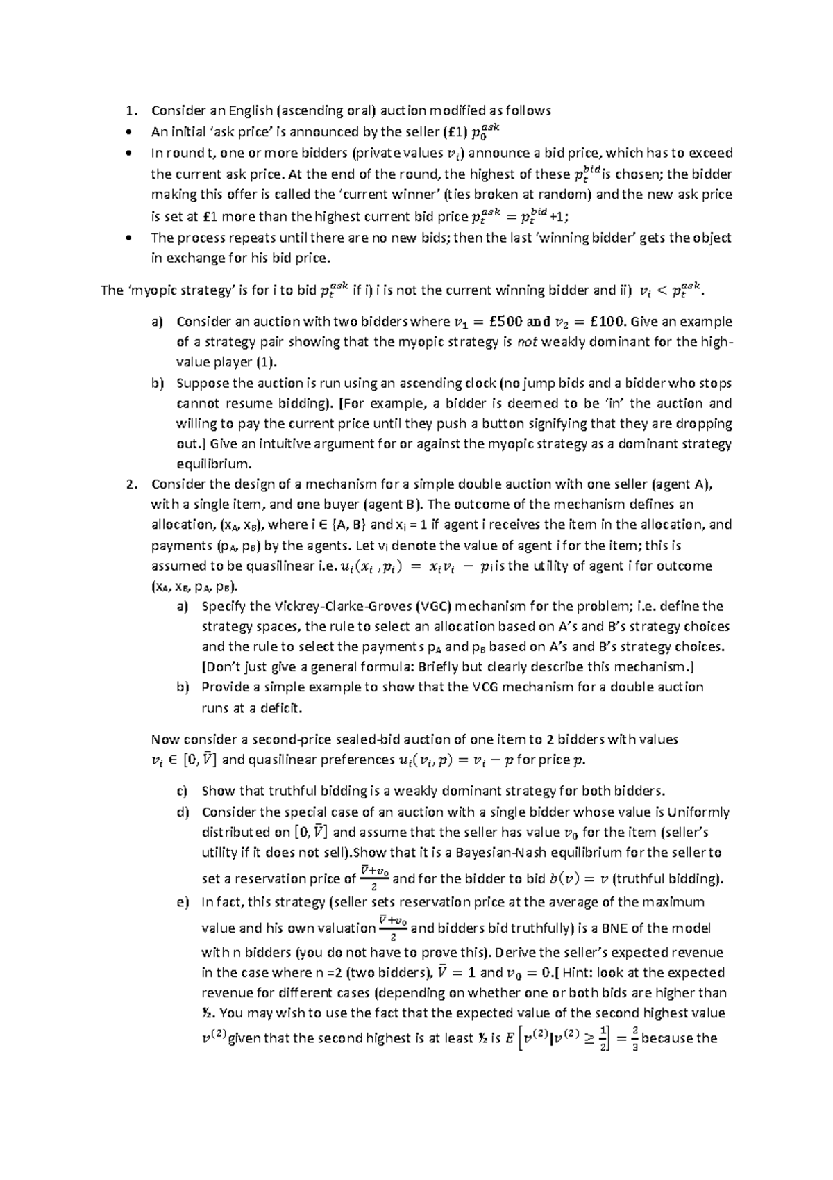 Auction class problems 2020 05 15 09 25 40 utc 2020 07 13 08 52 55