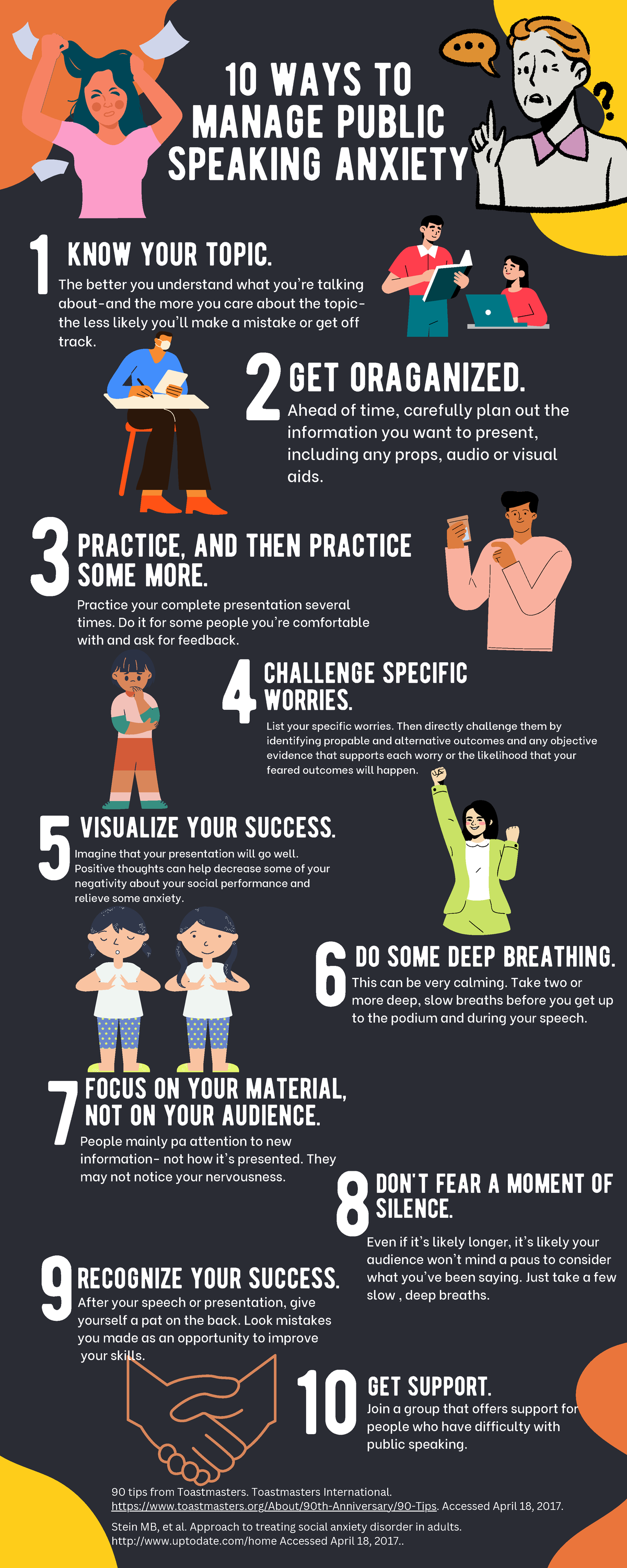 Infographic - how to manage stress in public speaking - 4 challenge ...