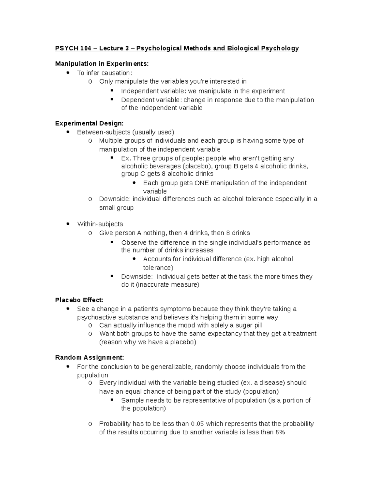 Lecture 3 Notes 2 Psyco 478 Psychology Ualberta Studocu