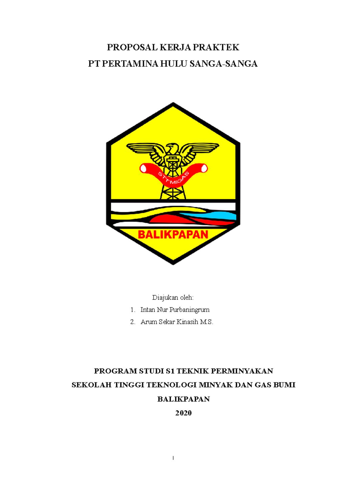 Proposal Kerja Praktek PHSS - PROPOSAL KERJA PRAKTEK PT PERTAMINA HULU ...