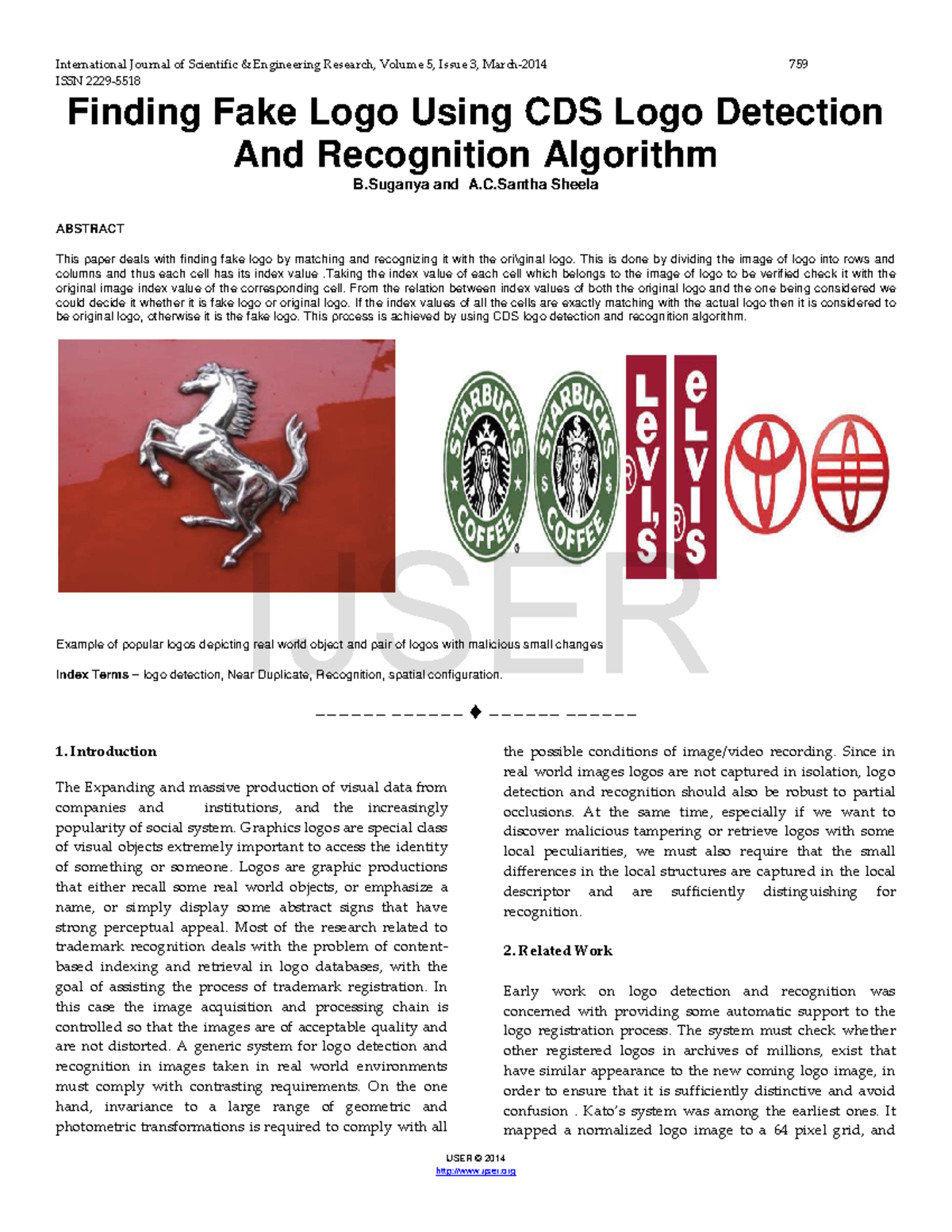 Finding Fake Logo Using CDS Logo Detection And Recognition Algorithm