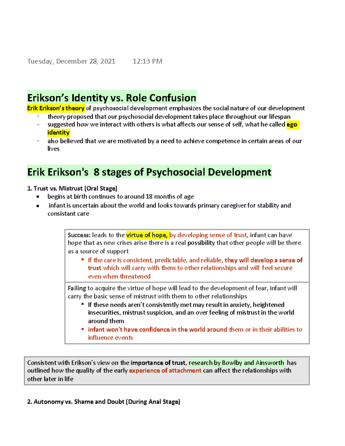 Erikson’s Identity vs. Role Confusion Erikson’s Identity vs. Role Confusion ErikErikson’s