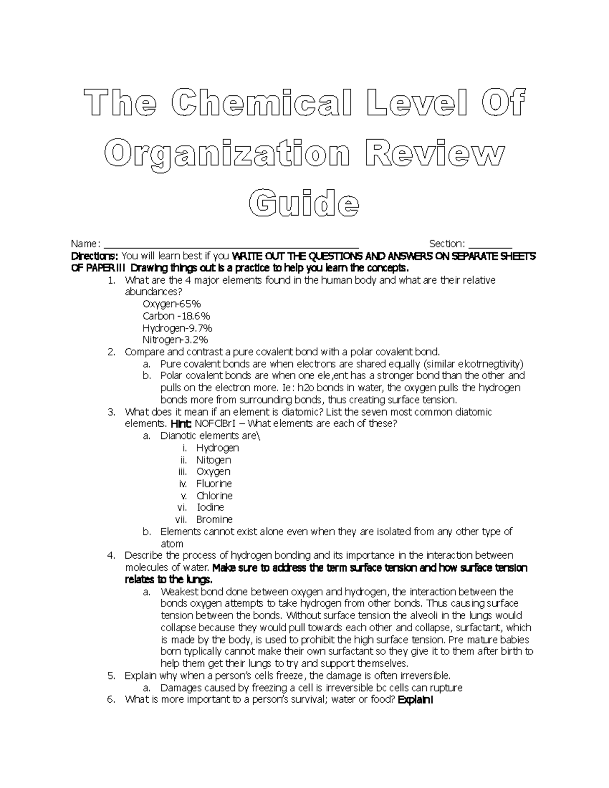 2-the-chemical-level-of-organization-review-guide-v-2mw-name-studocu