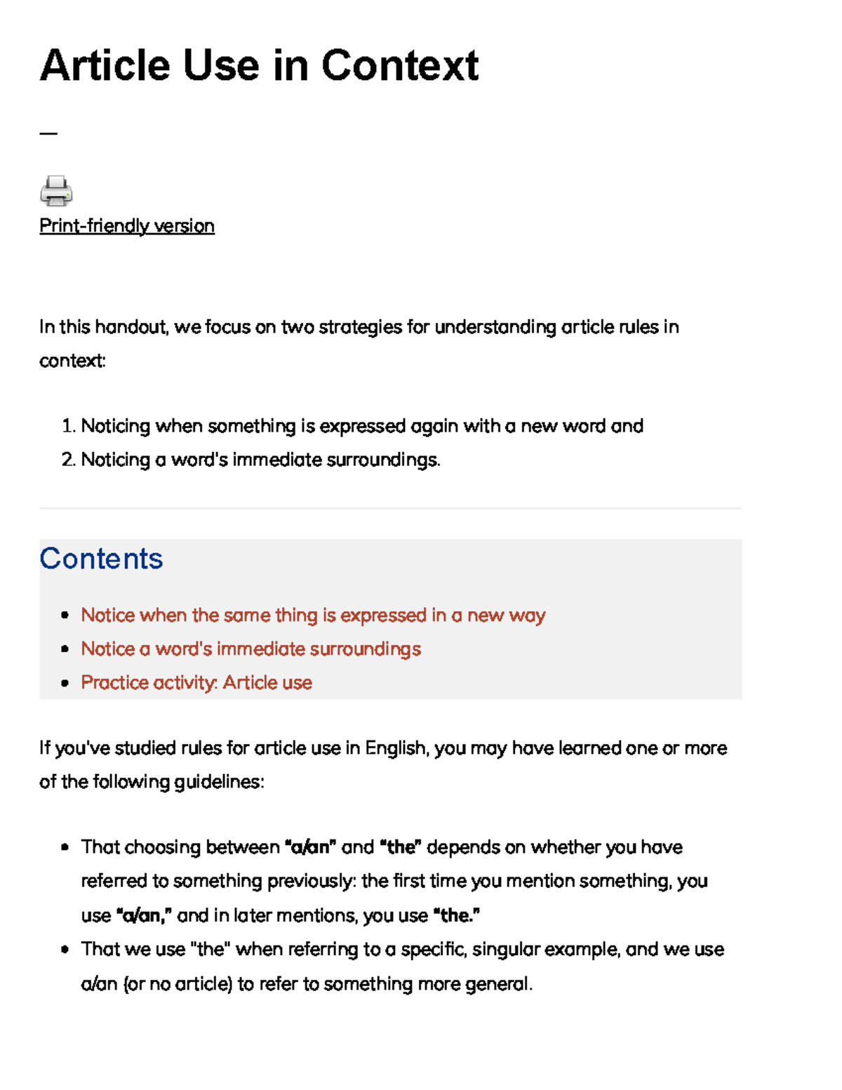 Article Use in Context - ENGLE 4400E - CCNY - Studocu