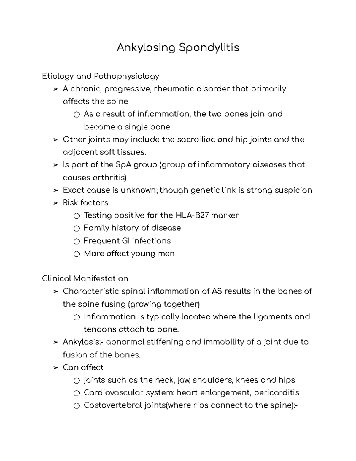 Musculoskeletal disorders - Ankylosing Spondylitis Etiology and ...