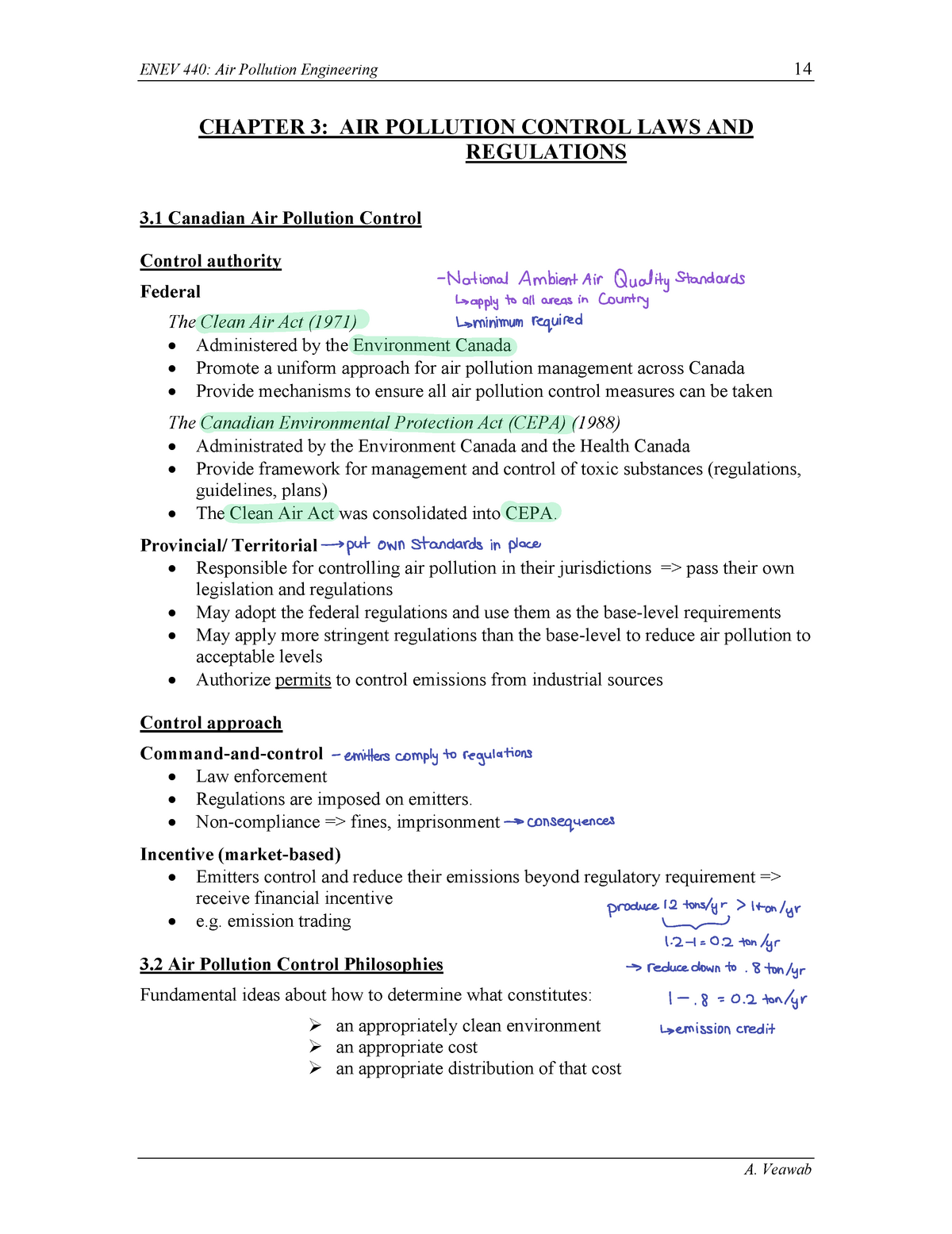 Chapter 3 - Lecture notes 3 - 14 ENEV 440: Air Pollution Engineering ...