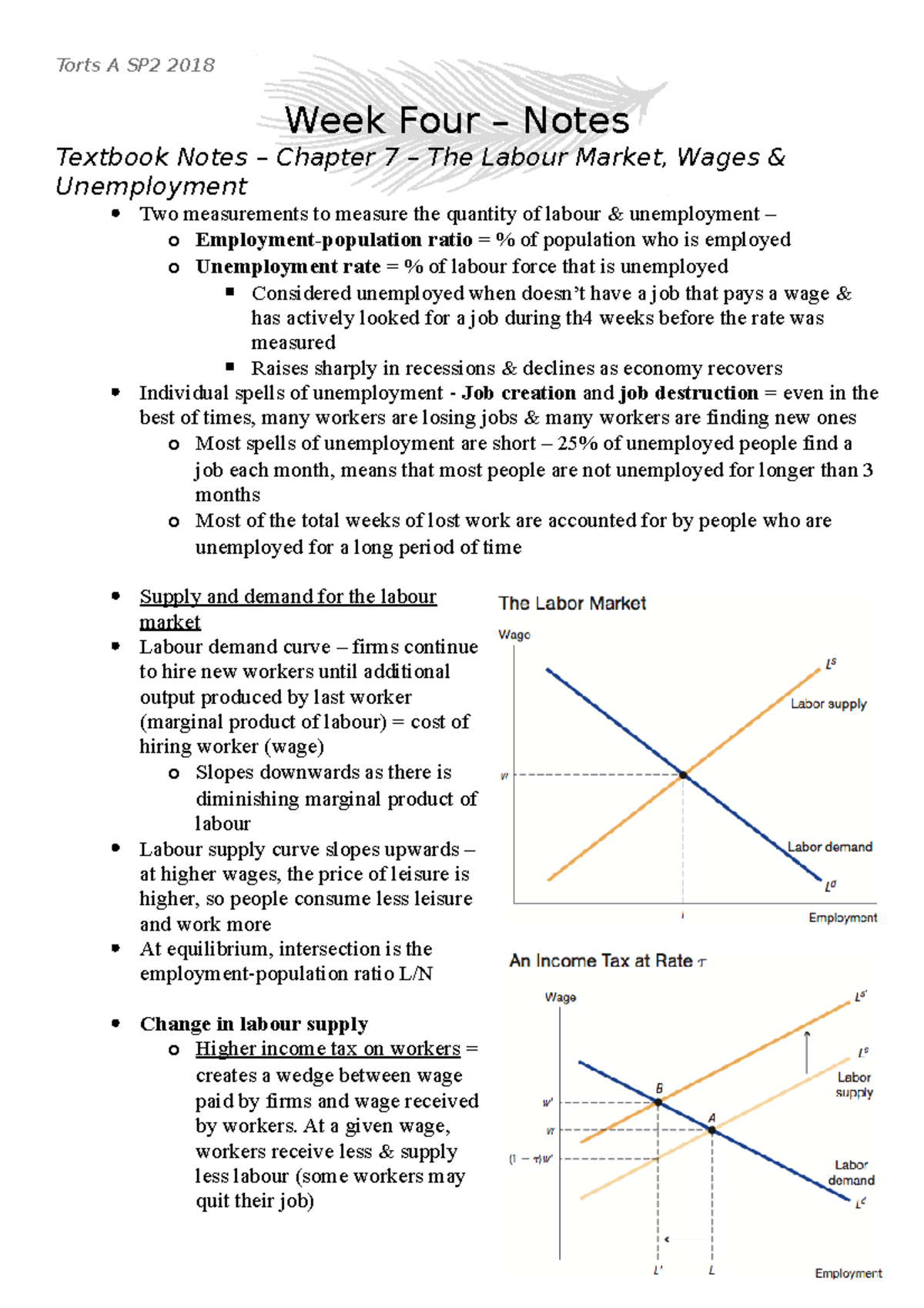 Topic 5 Notes - The Labour Market and Returns to Education - Growth ...