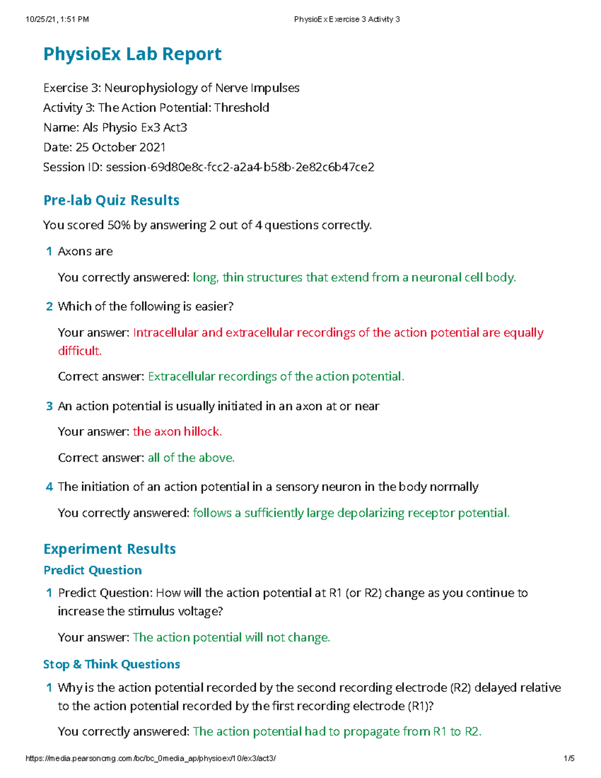 Physio Ex Exercise 3 Activity 3 - PhysioEx Lab Report Exercise 3 ...