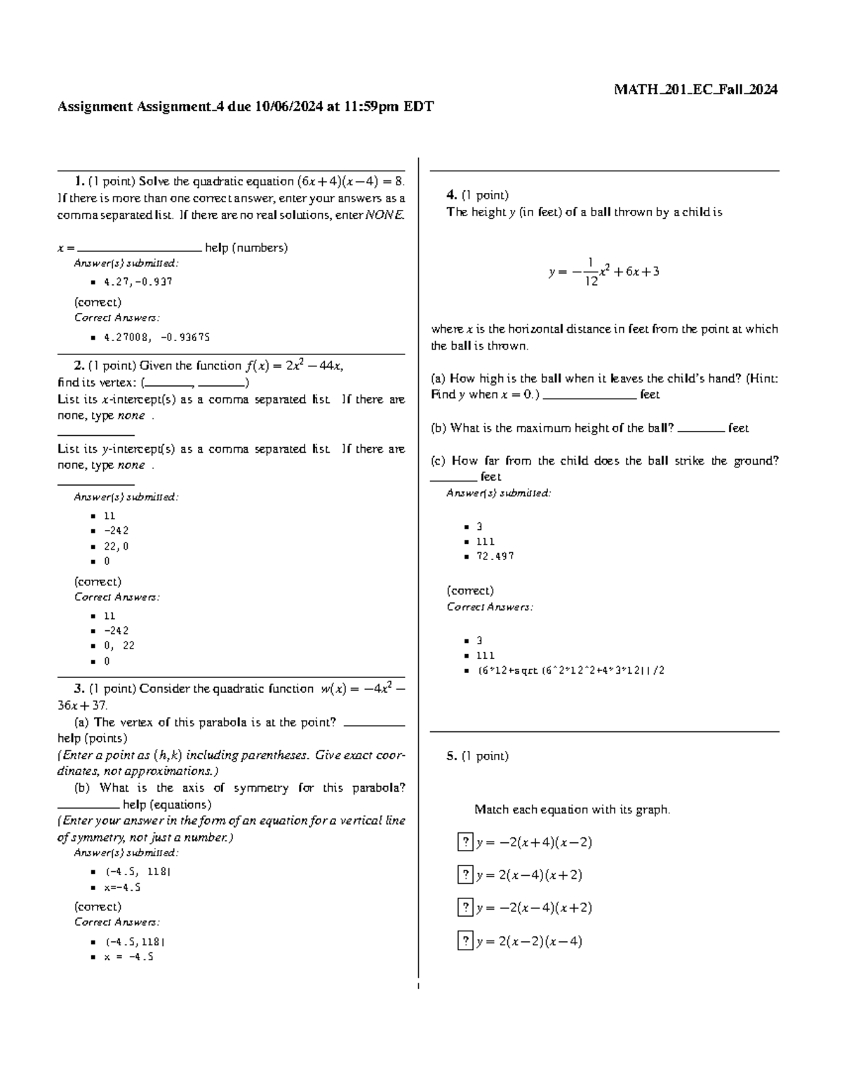 MATH 201 EC Fall 2024 - Econcordia Math 201 assignment 4 - Nicholas ...