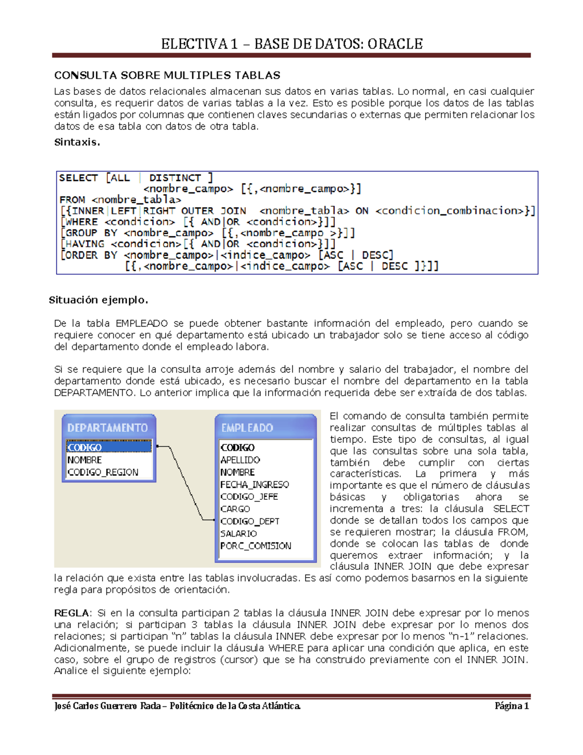 Clase Consultas Multiples SQL - CONSULTA SOBRE MULTIPLES TABLAS Las ...