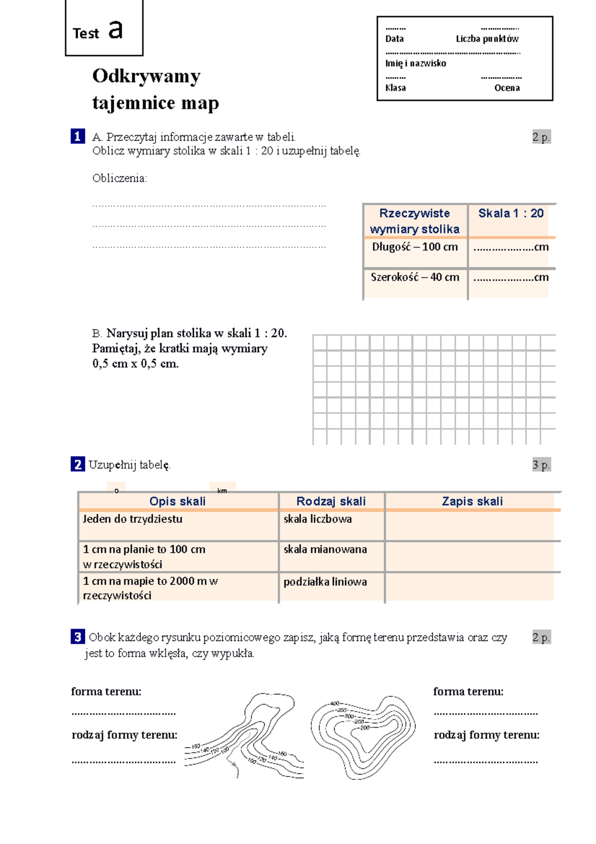 Odkrywamy Tajemnice Map Sprawdzian Po Dziale 1 www.studocu.com