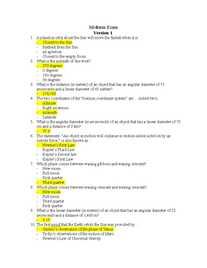 Final Exam Version 1 - Final Exam Version 1 First Half The two ...