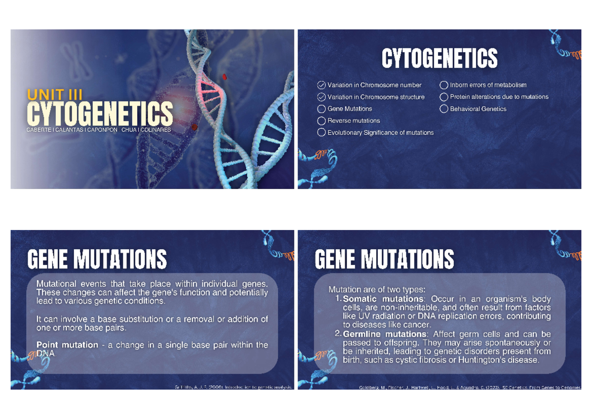 Cytogenetics PART II - G2 - General Biology - Studocu