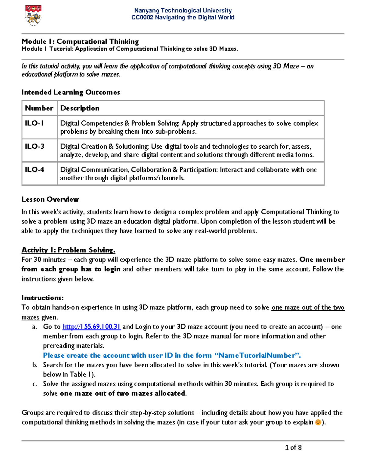 Tutorial Module 1 (students) - CC0002 Navigating the Digital World ...