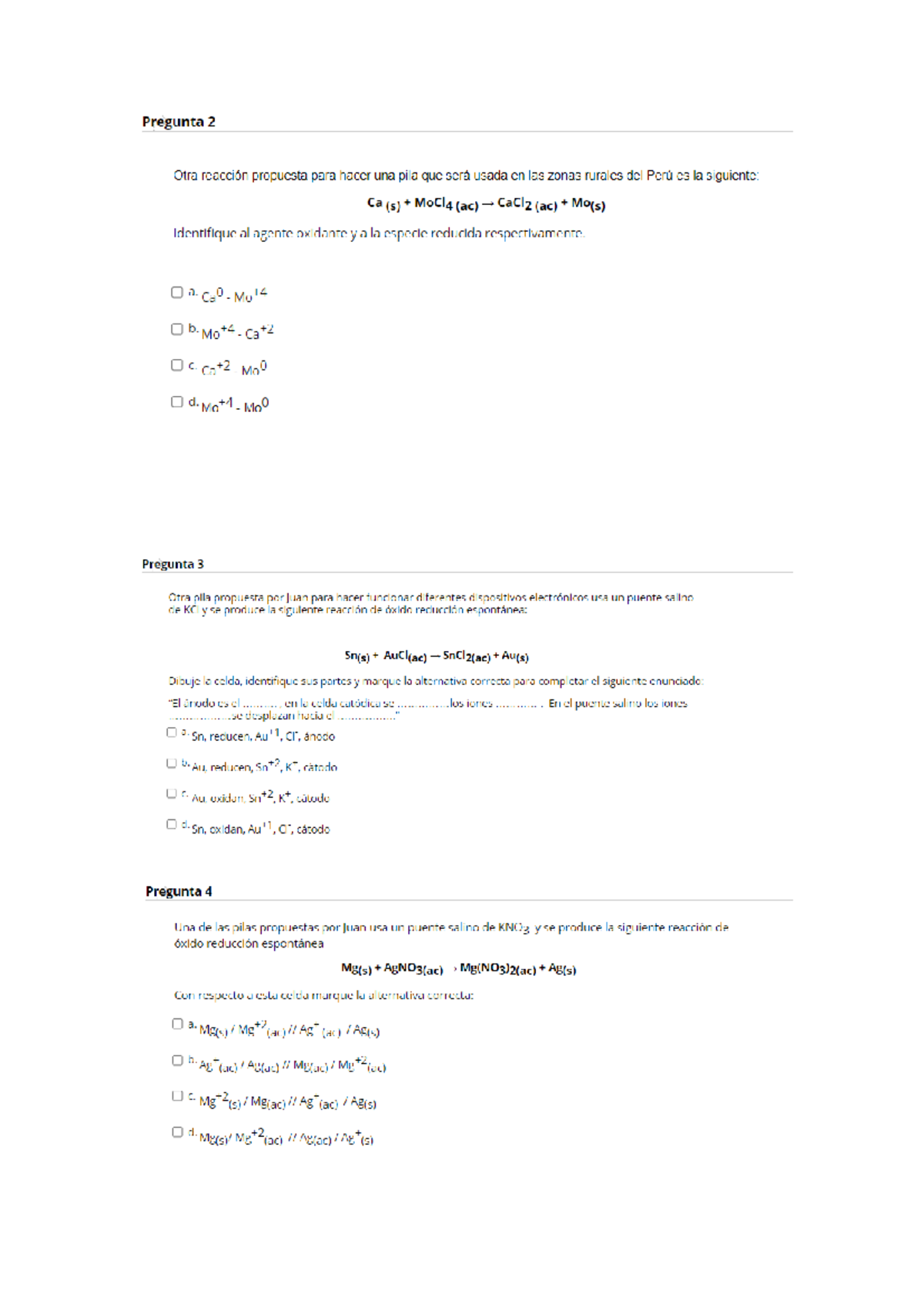 Posibles Preguntas Para El Examen De Quimica - Química - Studocu