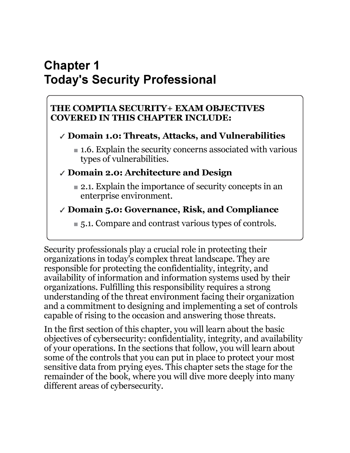 Comptia Security+ SY0-601 Chapter 1 - Chapter 1 Today's Security ...