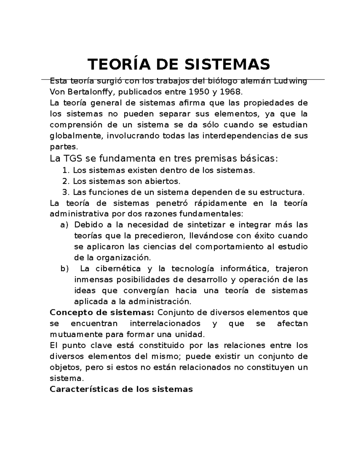 Teoría De Sistemas Y Teoría Z - TEORÍA DE SISTEMAS Esta Teoría Surgió ...