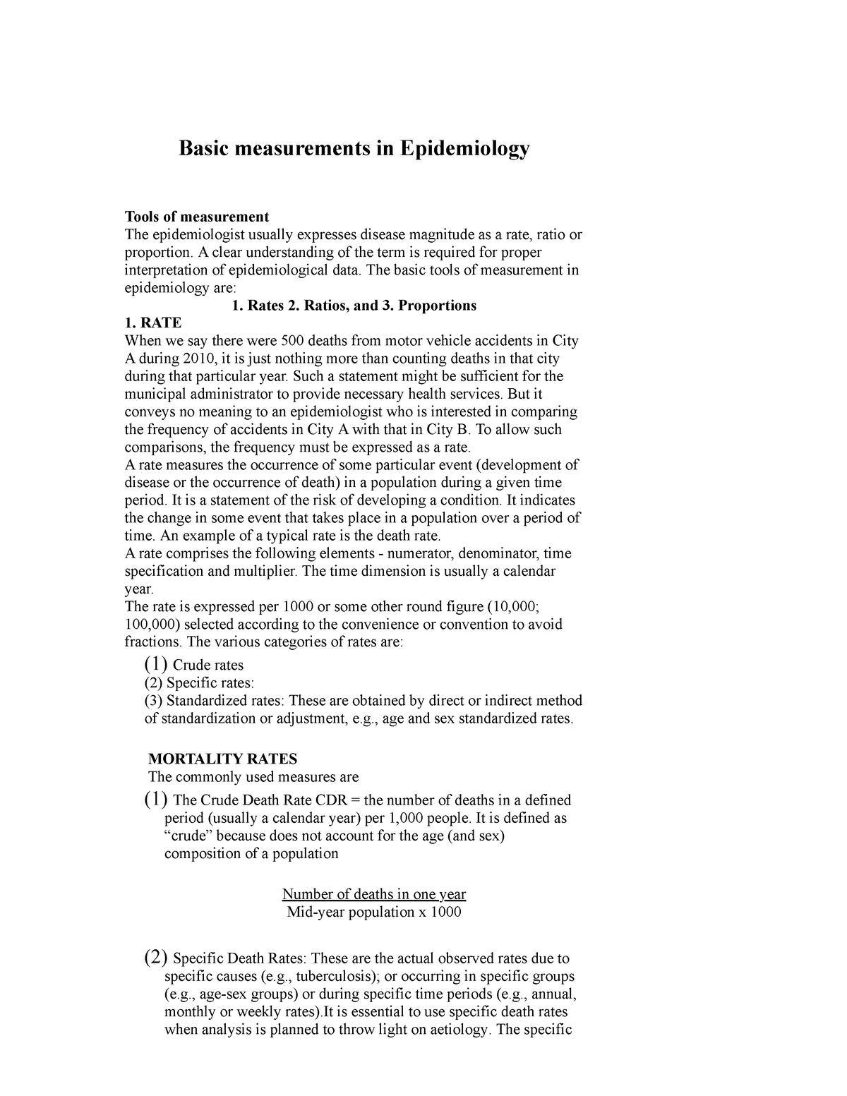 2-3Basic Measurments In Epidemiology - Basic Measurements In ...