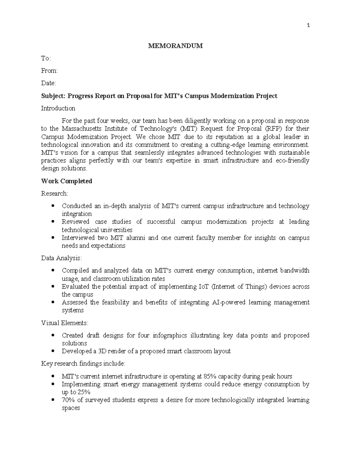 Memorandum - student centered - 1 MEMORANDUM To: From: Date: Subject ...