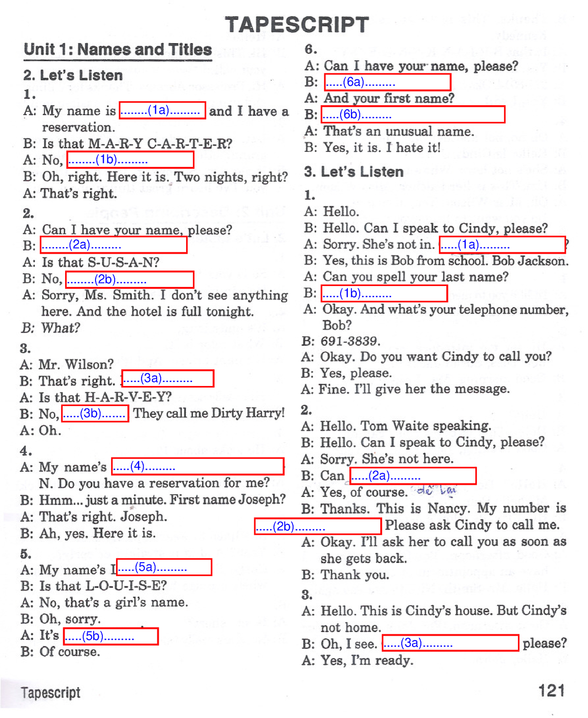 Tapescript ( Basic) Tactics For Listening - 3. Let's Listen 1. A: Hello ...